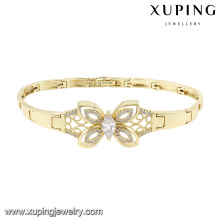 74584 pulsera elegante de la joyería de la zirconia cúbica de la mariposa de la moda en el color oro 14k